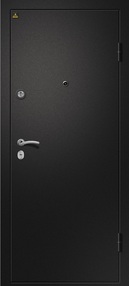 Стальная дверь, Аризона-220 "РИМ", сатин черный-белый, 860*2050 (Л), в комплекте с замком, Ретвизан