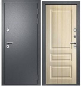 Стальная дверь, Арго, букле темно серый-светлый дуб эко, 960*2050 (Пр), терморазрыв, в комплекте с замком, Ретвизан