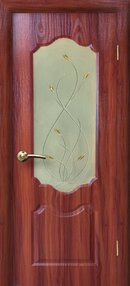 Межкомнатная дверь Канадка, 700*2000, Темный орех, AIRON, (стекло матовое ромб)