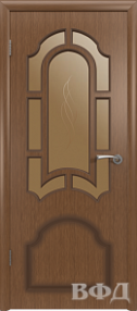 Межкомнатная дверь Кристалл, 800*2000, Орех, ВФД, (Стекло бронза художественное)