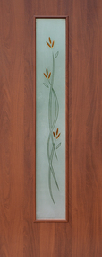 Межкомнатная дверь Ветка, 800*2000, Итальянский орех, ЗПК, (стекло фьюзингом)