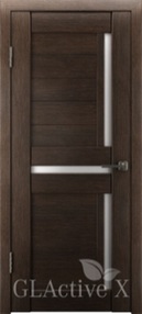 Межкомнатная дверь GLAtum X16, 900*2000, Венге, ВФД, (стекло белый сатинат)