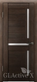 Межкомнатная дверь GLAtum X16, 900*2000, Венге, ВФД, (стекло белый сатинат)
