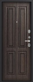 Стальная дверь, L-4/1, черный муар/венге шелк-венге шелк, 960*2050 (Л), в комплекте с замком, Легион