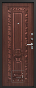 Стальная дверь, Z-5 Греция, черный шелк-орех южный, 960*2050 (Л), в комплекте с замком, Зевс