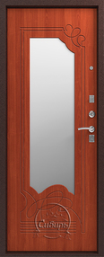 Входная дверь S-4, медь-итальянский орех, 960*2050 (Л), зеркало, в комплекте с замком, Сибирь (Акция)