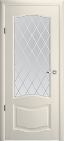 Межкомнатная дверь Лувр-1, 800*2000, Ваниль, Albero, (стекло матовое ромб)