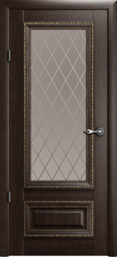 Межкомнатная дверь Версаль-1, 900*2000, Орех, Albero, (стекло матовое бронза ромб)