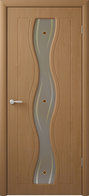 Межкомнатная дверь Бергамо, 800*2000, Миланский орех, Albero, (стекло планибэль бронза с фьюзингом)