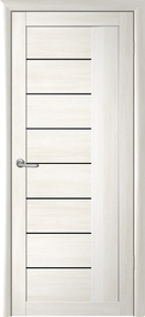 Межкомнатная дверь Марсель, 800*2000, Белый кипарис, Albero, (стекло черное)