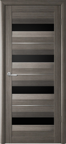 Межкомнатная дверь Барселона, 700*2000, Кедр серый, Albero, (стекло черное)