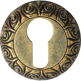Накладка на цилиндр круглая, B0-20 , латунь античная, BUSSARE