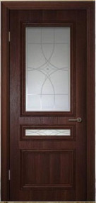 Межкомнатная дверь Неаполь ДО, 600*2000, Дуб браун, Albero, (стекло матированное художественное)