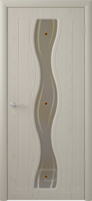 Межкомнатная дверь Бергамо, 900*2000, Беленый дуб, Albero, (стекло планибэль бронза с фьюзингом)