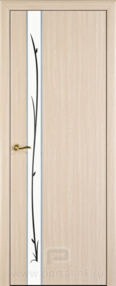 Межкомнатная дверь МаркизДО, 900*2000, Беленый дуб, Двери-А, (Зеркало матированное обрамленное алюминиевыми молдингами)