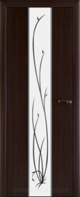 Межкомнатная дверь Галант, 900*2000, Венге, Двери-А, (Зеркало матированное обрамленное алюминиевыми молдингами)