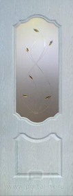 Межкомнатная дверь Канадка, 900*2000, Беленый дуб, AIRON, (стекло матовое ромб)