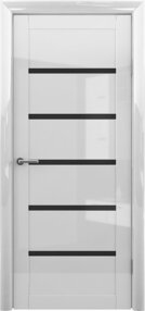 Межкомнатная дверь Вена, 800*2000, Белый глянец, Albero, (стекло черное)