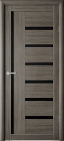 Межкомнатная дверь Мадрид, 800*2000, Кедр серый, Albero, (стекло черное)