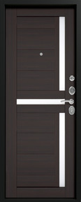 Стальная дверь, S-7/X16, черный шелк-венге шоколад, 960*2050 (Пр), в комплекте с замком, Сибирь