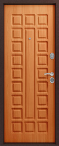 Входная дверь S-2, медь-миланский орех, 860*2050 (Л), new, в комплекте с замком, Сибирь