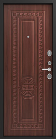 Стальная дверь, Z-5 Греция, черный шелк-орех южный, 960*2050 (Пр), new, в комплекте с замком, Зевс