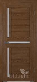 Межкомнатная дверь GL Light 16, 600*2000, Дуб корица, ВФД, (стекло белый сатинат)