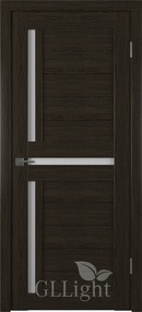 Межкомнатная дверь GL Light 16, 600*2000, Дуб шоколад, ВФД, (стекло белый сатинат)