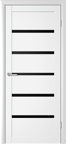 Межкомнатная дверь Вена, 400*2000, Белый, Albero, (стекло черное)