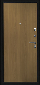 Стальная дверь, Форте, беленый дуб-черный муар, 860*2066 (Л), в комплекте с замком, Промет