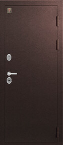 Входная дверь Т-7, медь-седой дуб, 860*2050 (Л), в комплекте с замком, Легион