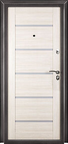 Стальная дверь, Ларго, серебро-беленый дуб, 880*2066 (Л), в комплекте с замком, Промет
