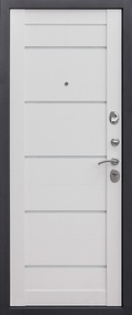 Стальная дверь, Нью-Йорк 7,5, черный муар-ясень белый эмаль, 960*2050 (Л), в комплекте с замком, Ferroni