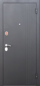 Стальная дверь, Нью-Йорк 7,5, черный муар-ривьера пепельная, 860*2050 (Л), в комплекте с замком, Ferroni