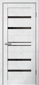 Межкомнатная дверь В1, 600*2000, Бетон светлый, ЗПК, (стекло черное)
