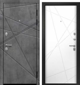 Входная дверь ОРФЕЙ-221, бетон темный-силк сноу, 860*2050 (Л), в комплекте с замком