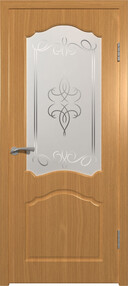 Межкомнатная дверь GLSigma 32 (Лидия), 800*2000, Миланский орех, ВФД, (Стекло белое художественное)