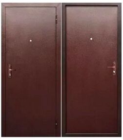 Стальная дверь, Прораб 4,5см, медь-медь, 860*2050 (Л), в комплекте с замком, Ferroni