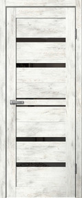Межкомнатная дверь В1, 600*2000, Ель альпийская, ЗПК, (стекло черное)