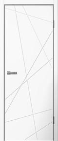 Межкомнатная дверь Line 01, 800*2000, Белый, ЗПК (глухая)