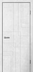 Межкомнатная дверь Line 03, 600*2000, Бетон светлый, ЗПК (глухая)