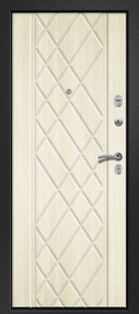 Входная дверь МЕДЕЯ-311, сатин черный-дуб молочный, 860*2050 (Пр), в комплекте с замком, Ретвизан