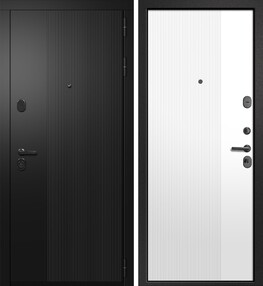 Входная дверь ОРФЕЙ-620, софт черный-софт айс, 860*2050 (Л), в комплекте с замком, Ретвизан