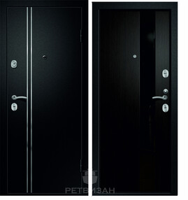 Входная дверь МЕДЕЯ-321 (М1) "109Z", сатин черный-венге эко, 860*2050 (Л), стекло черное, в комплекте с замком, Ре