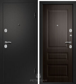 Входная дверь НИКА-130, сатин черный-венге эко, 880*2050 (Пр), в комплекте с замком, Ретвизан