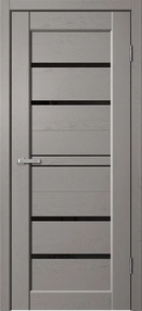 Межкомнатная дверь ST 02, 900*2000, грей софт, Сибирь Профиль, (стекло черное)