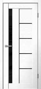 Межкомнатная дверь ST 03, 900*2000, сноу софт, Сибирь Профиль, (стекло черное)