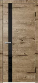 Межкомнатная дверь FN01, 800*2000, Дуб пацифик, Сибирь Профиль, (стекло черное)