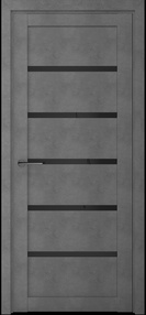 Межкомнатная дверь Вена, 600*2000, Бетон темный, Albero, (стекло черное)