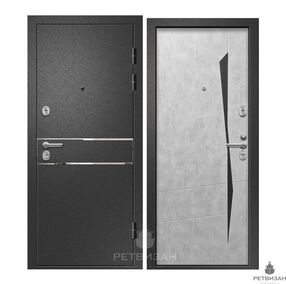 Входная дверь МЕДЕЯ-321 (М3), сатин черный-бетон серый, 860*2050 (Л), в комплекте с замком, Ретвизан